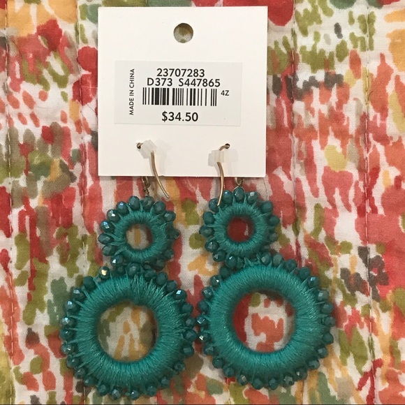 LOFT THREAD-WRAPPED BEADED DROP EARRINGS - Picture 3 of 3